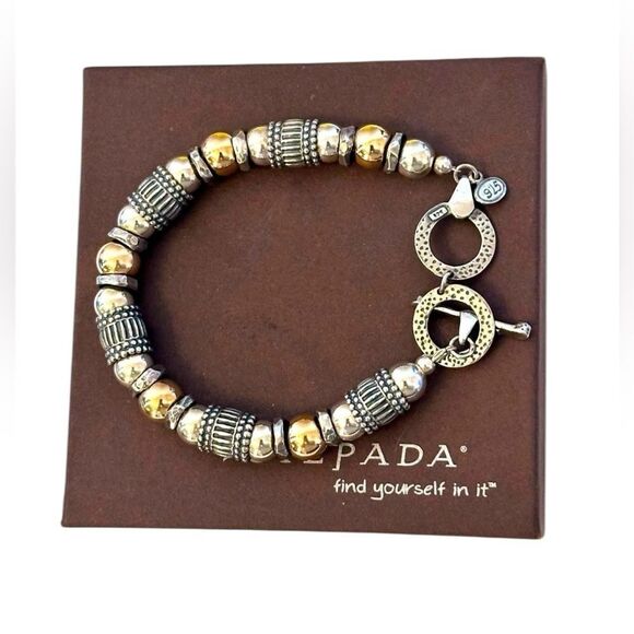 Silpada B1223 Sterling Silver & 14k Gold Bracelet - Picture 3 of 11